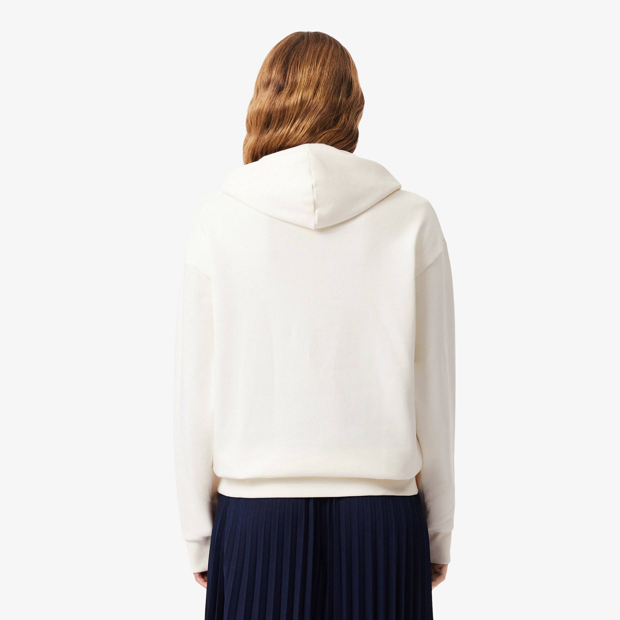 Thumbnail - Lacoste Übergroßer Hoodie aus Fleece - Weiß Size 46