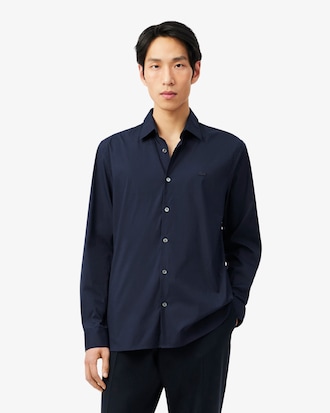 Slim Fit-Hemd aus Stretch-Popeline