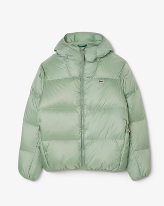 Kurze, wasserabweisende Pufferjacke mit Kapuze
