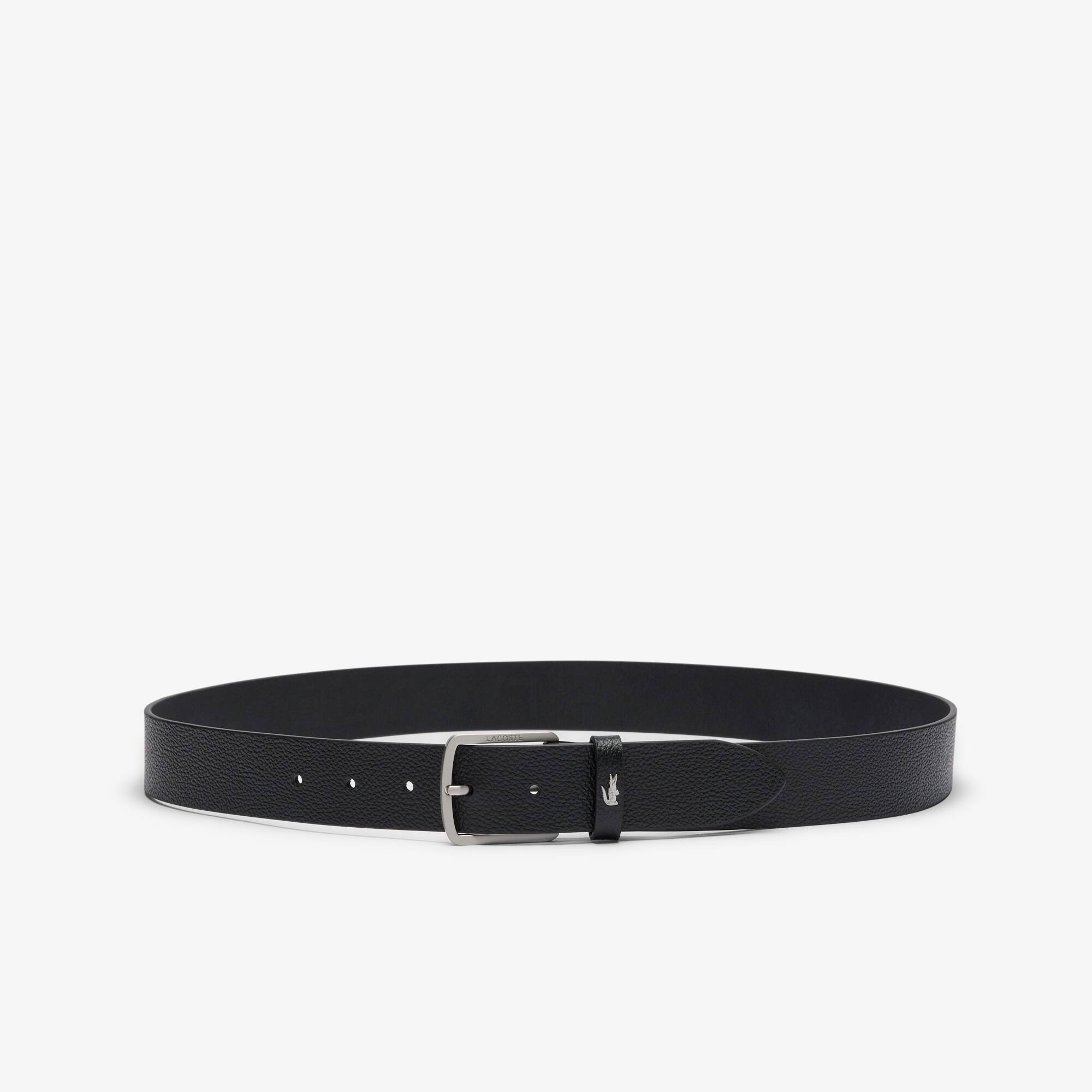 Thumbnail - Lacoste Gürtel aus genarbtem Leder - BLACK Size 100 cm