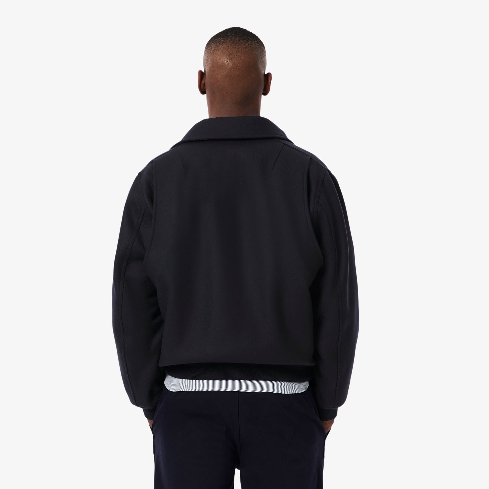 Thumbnail - Lacoste Gesteppte Pilotenjacke aus Wolle mit Reißverschluss - Navy Blau Size 54 - L