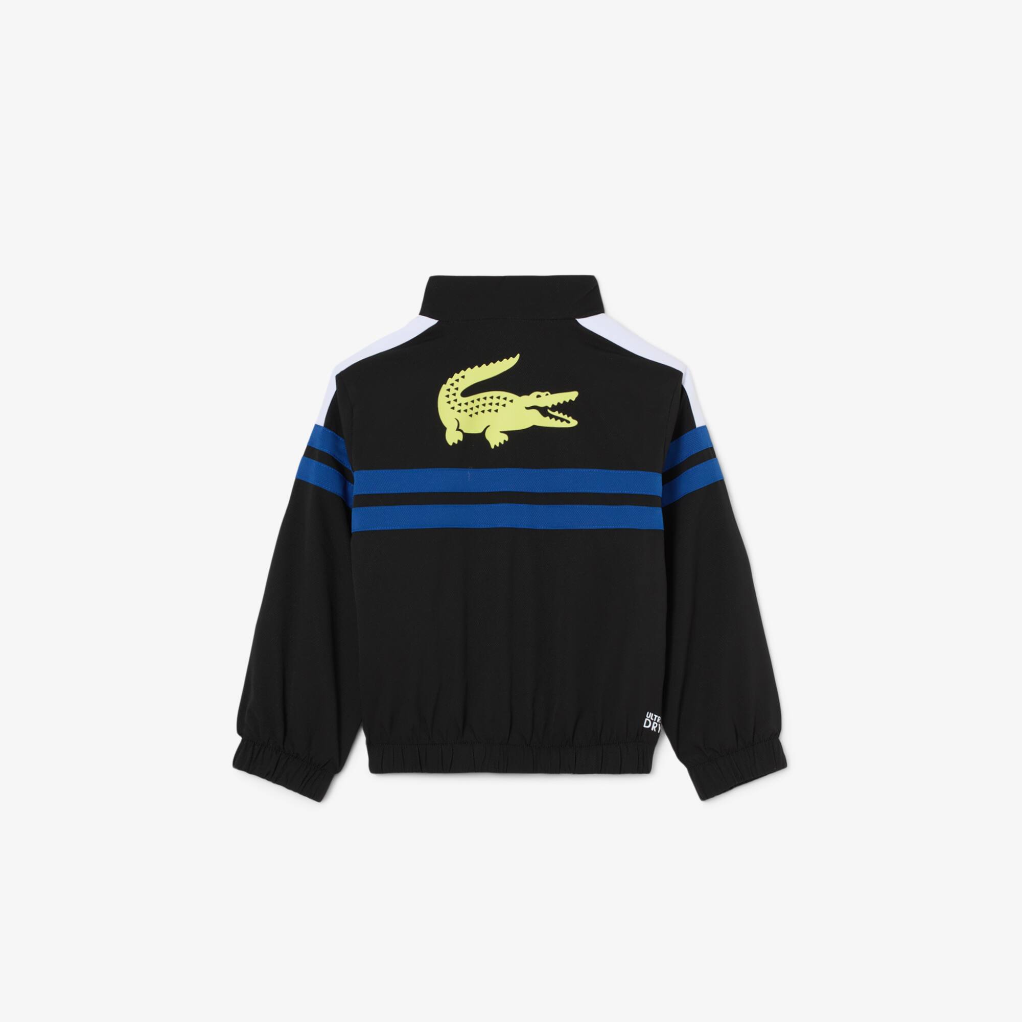 Thumbnail - Lacoste Strapazierfähiger Sport-Trainingsanzug mit Ultra Dry-Technologie - Schwarz / Blau / Weiß / Neongelb Size 4 - 4A