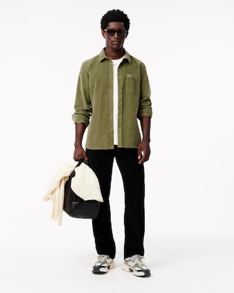 Regular Fit-Hemd aus Velours