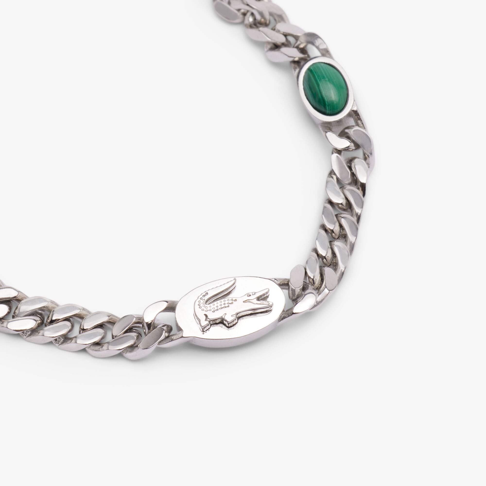 Thumbnail - Lacoste Kettenarmband Runway - SILVER AND GREEN Size M