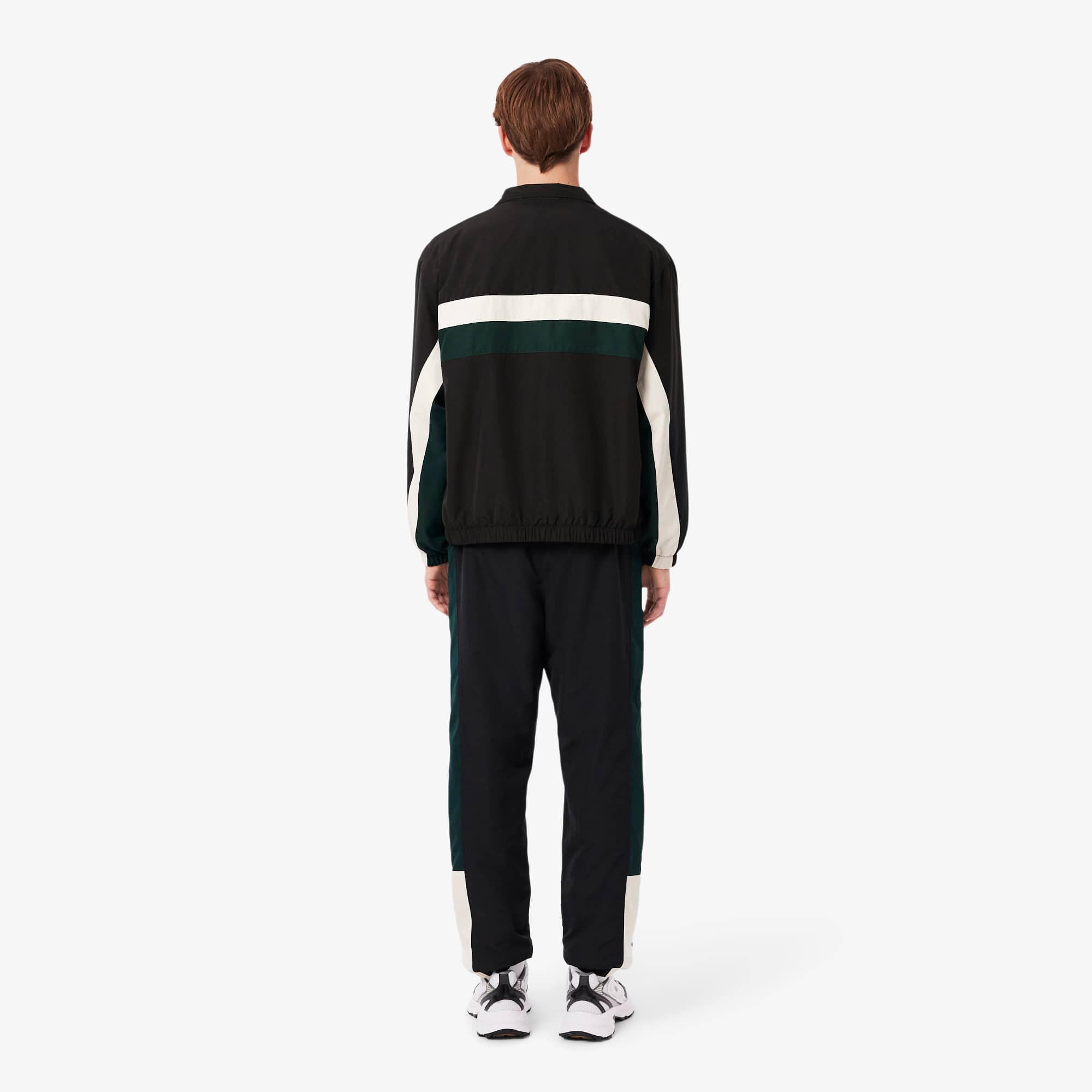 Thumbnail - Lacoste Wasserabweisende Trainingshose mit Colorblock-Design - Schwarz / Weiß / Grün Size M