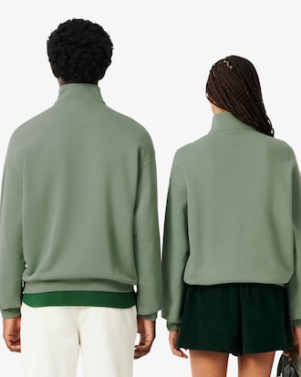 Sweatshirt aus schwerem Fleece mit Rei&szlig;verschluss und hohem Kragen