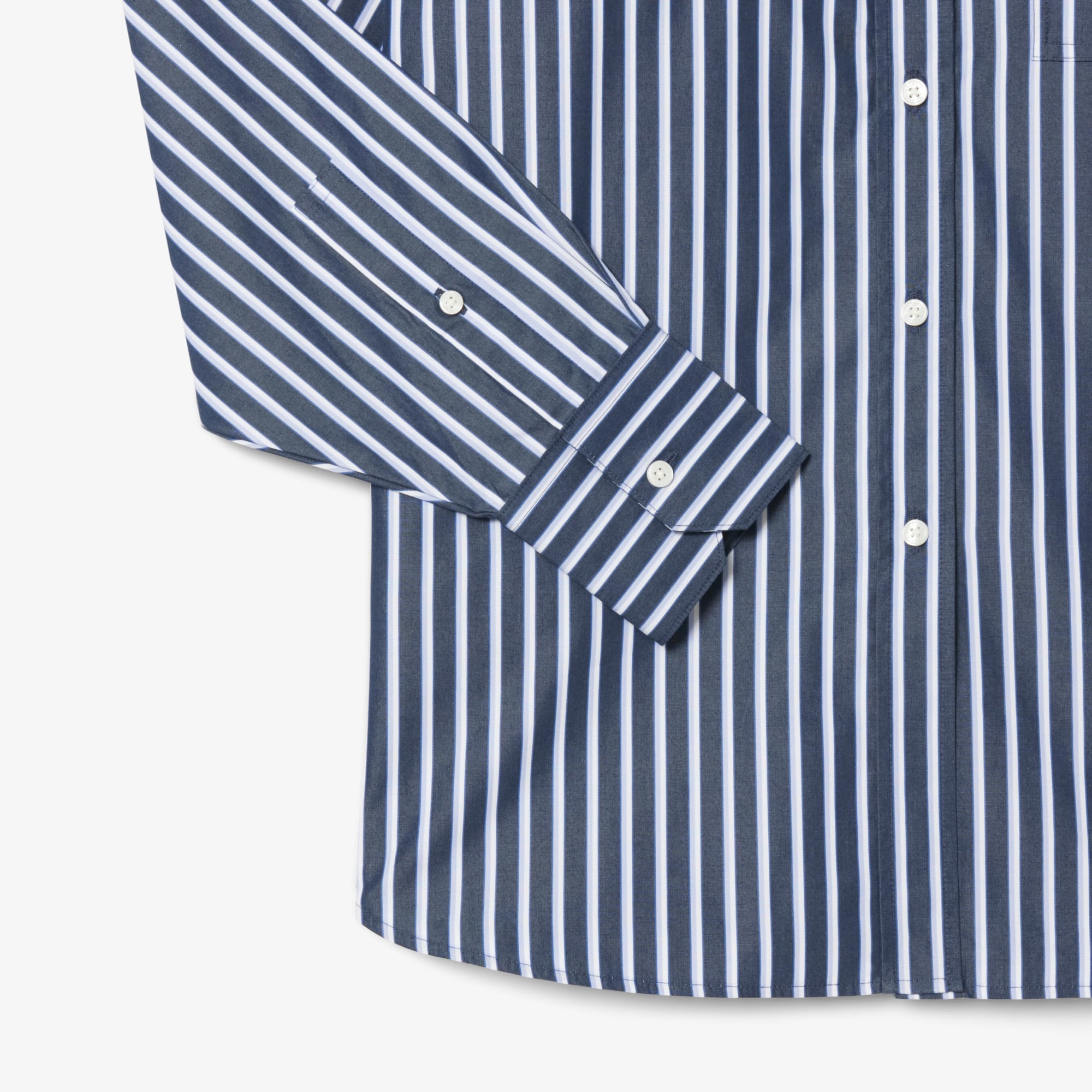 Thumbnail - Lacoste Oversized-Hemd aus Baumwollpopeline - Navy Blau / Weiß / Lila / Blau Size 42