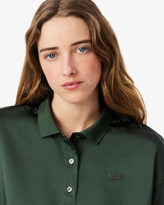 Seidiges Oversized-Polohemd