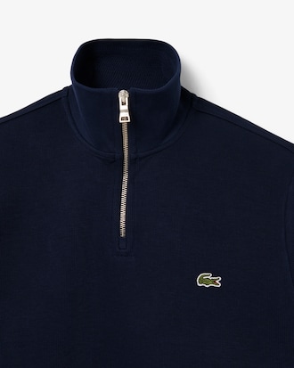 Sweatshirt aus Interlock mit hohem Kragen und Reißverschluss