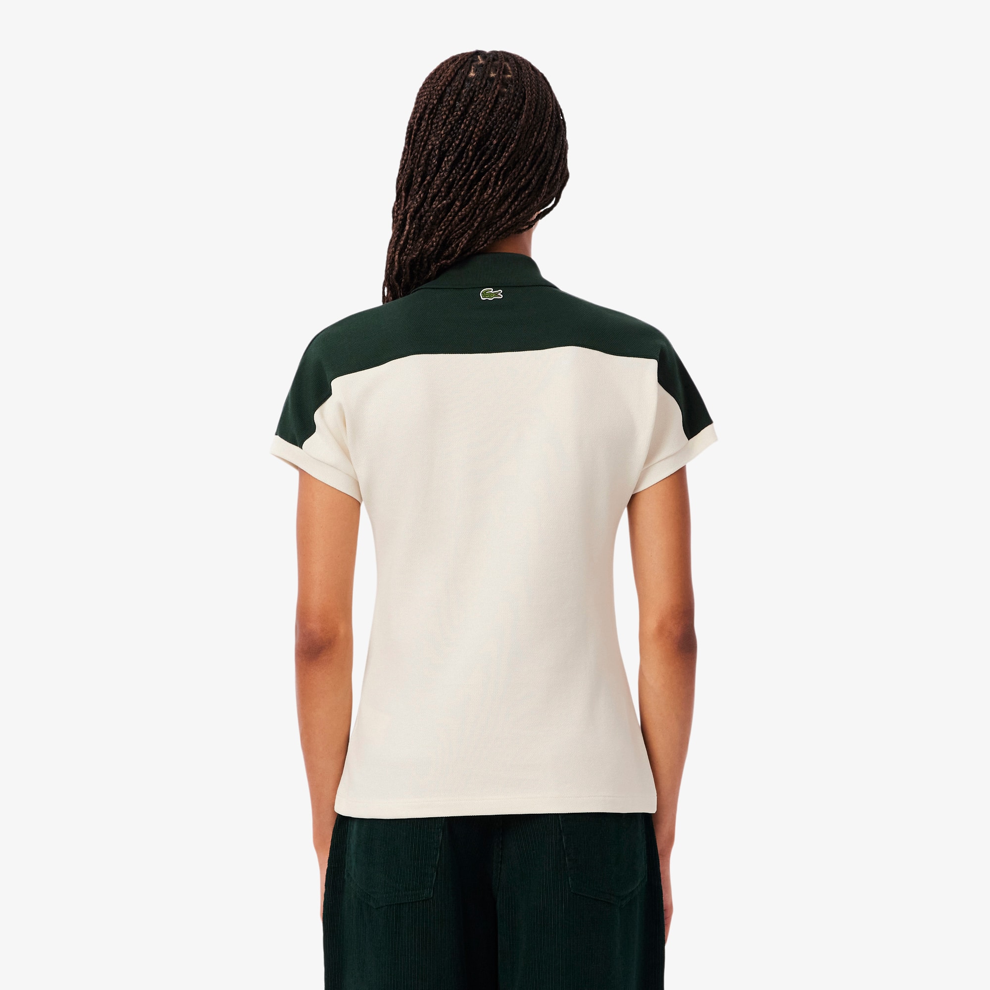 Thumbnail - Lacoste Slim Fit-Polohemd mit Streifen, hergestellt in Frankreich - Weiß / Grün Size 32