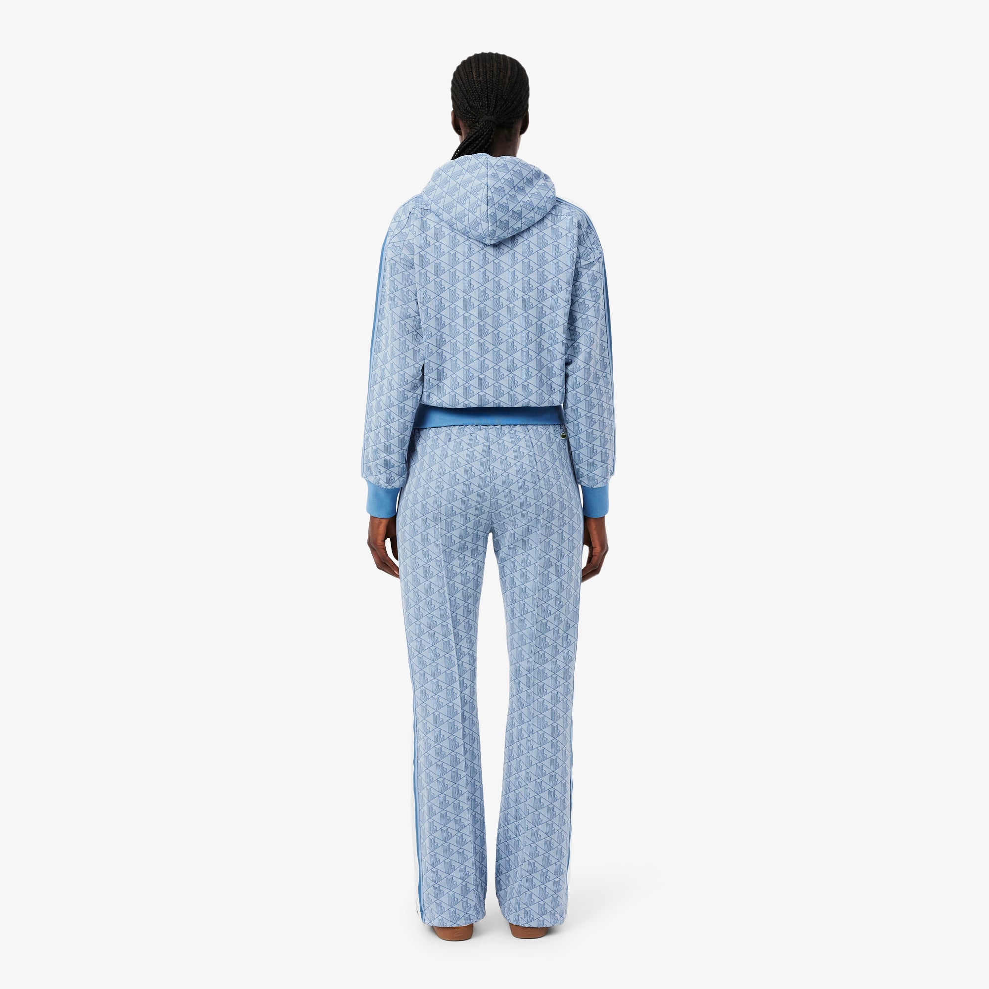 Thumbnail - Lacoste Flared-Trainingshose mit Monogramm - Bleu Clair / Bleu Size 34