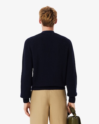 Pullover aus dicker kardierter Wolle mit Rundhalsausschnitt
