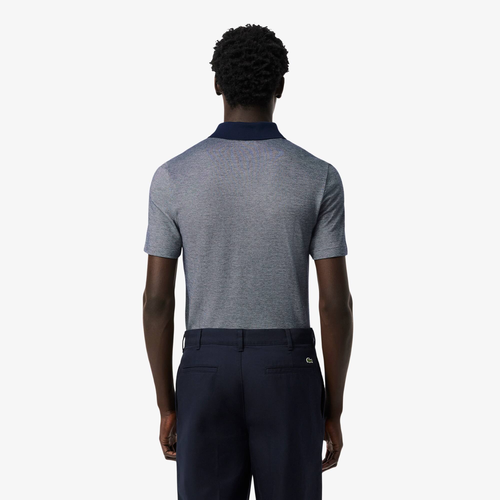 Thumbnail - Lacoste Slim Fit-Polohemd Archive Edition aus Piqué - Navy Blau / Weiß Size 6 - XL