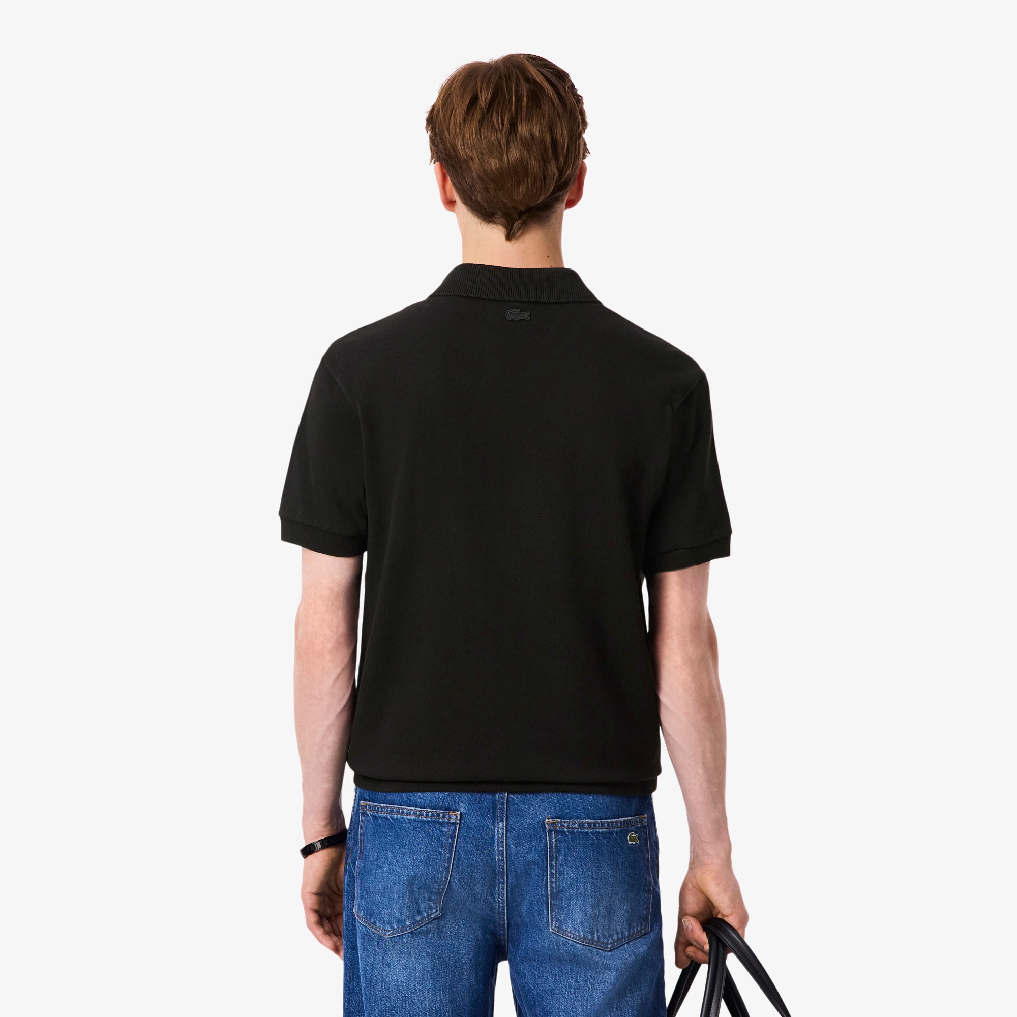 Thumbnail - Lacoste Classic Fit-Polohemd aus Piqué mit Strassdetails - Schwarz Size 4XL