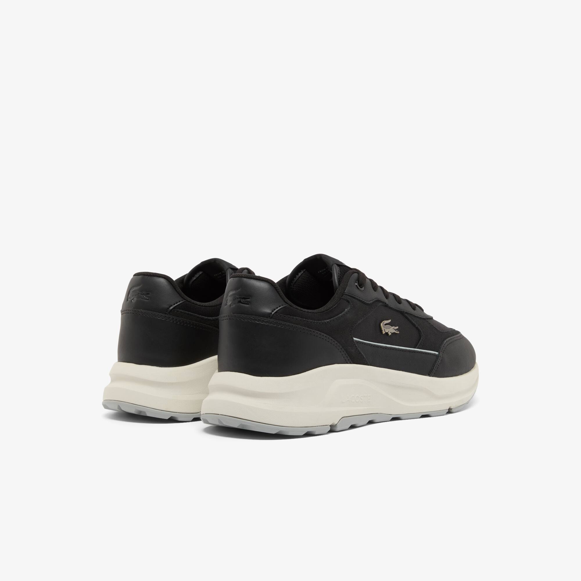 Thumbnail - Lacoste Herren-Sneakers Run Set aus Wildleder - BLACK/OFFWHITE Size 44