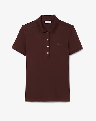 Slim Fit Damen LACOSTE Poloshirt aus Stretch-Baumwoll-Piqué