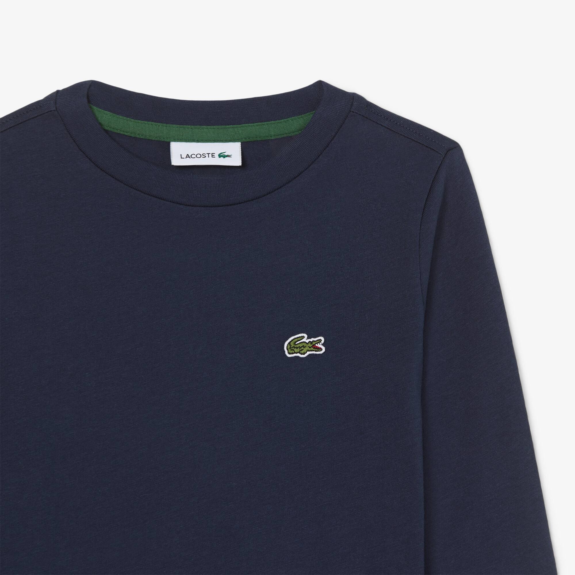 Thumbnail - Lacoste Unisex T-Shirt aus Baumwolle mit langen Ärmeln - Navy Blau Size 3 - 3A