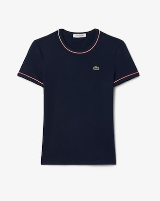 T-Shirt aus Jersey mit Kontrasteinfassung
