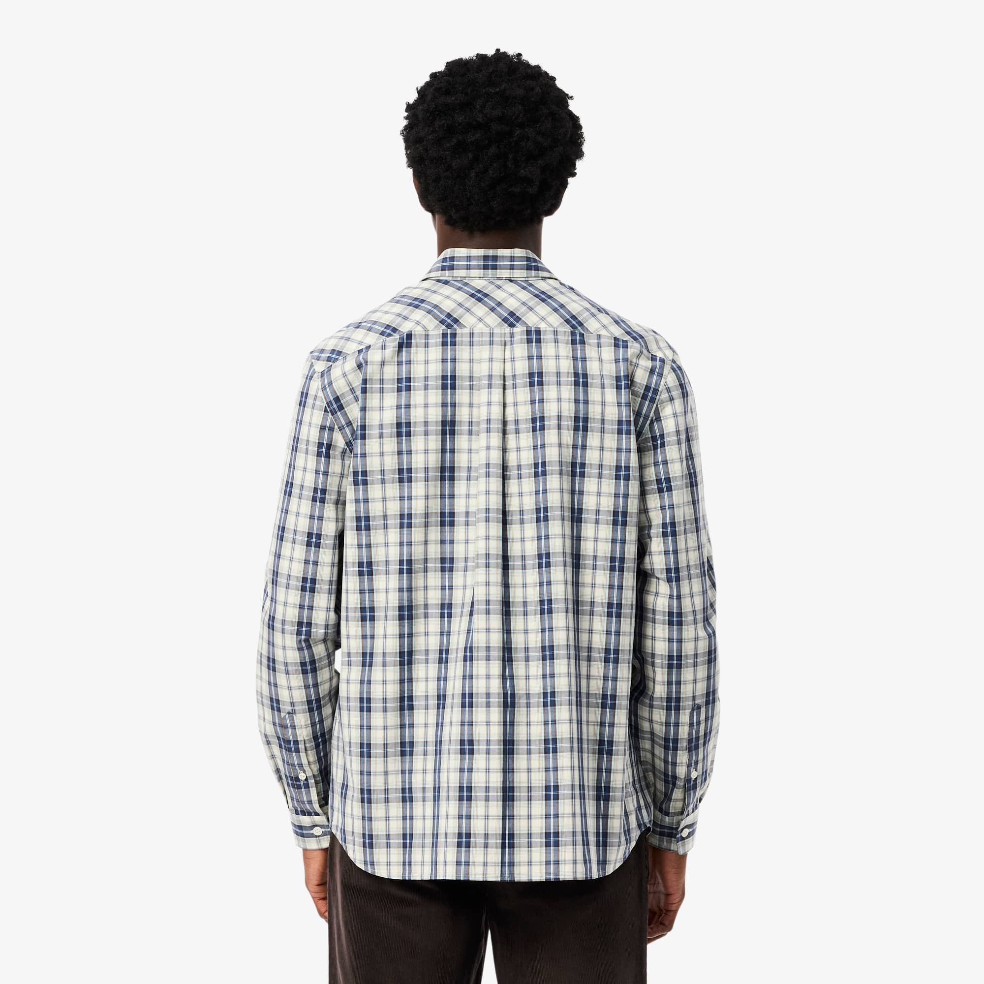 Thumbnail - Lacoste Kariertes Regular Fit-Hemd aus Popeline - Weiß / Blau Size 42