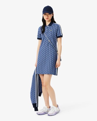 Slim Fit-Polokleid mit Monogramm aus Jacquard