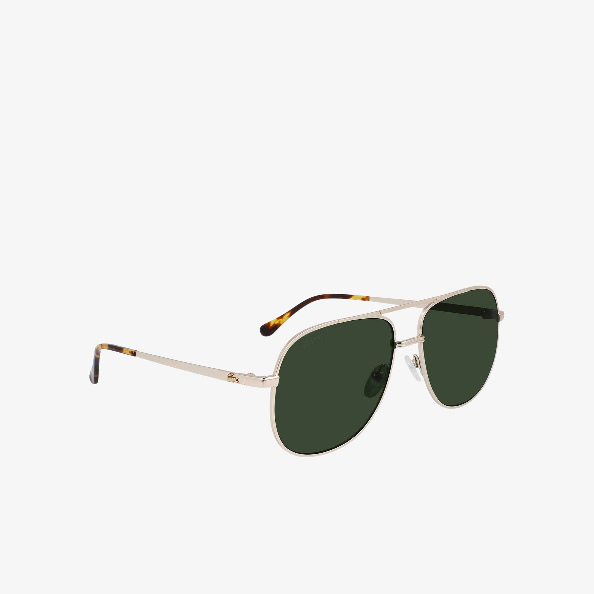 Thumbnail - Lacoste Metall-Pilot-Sonnenbrille Signature 101 - GOLD Size One Size