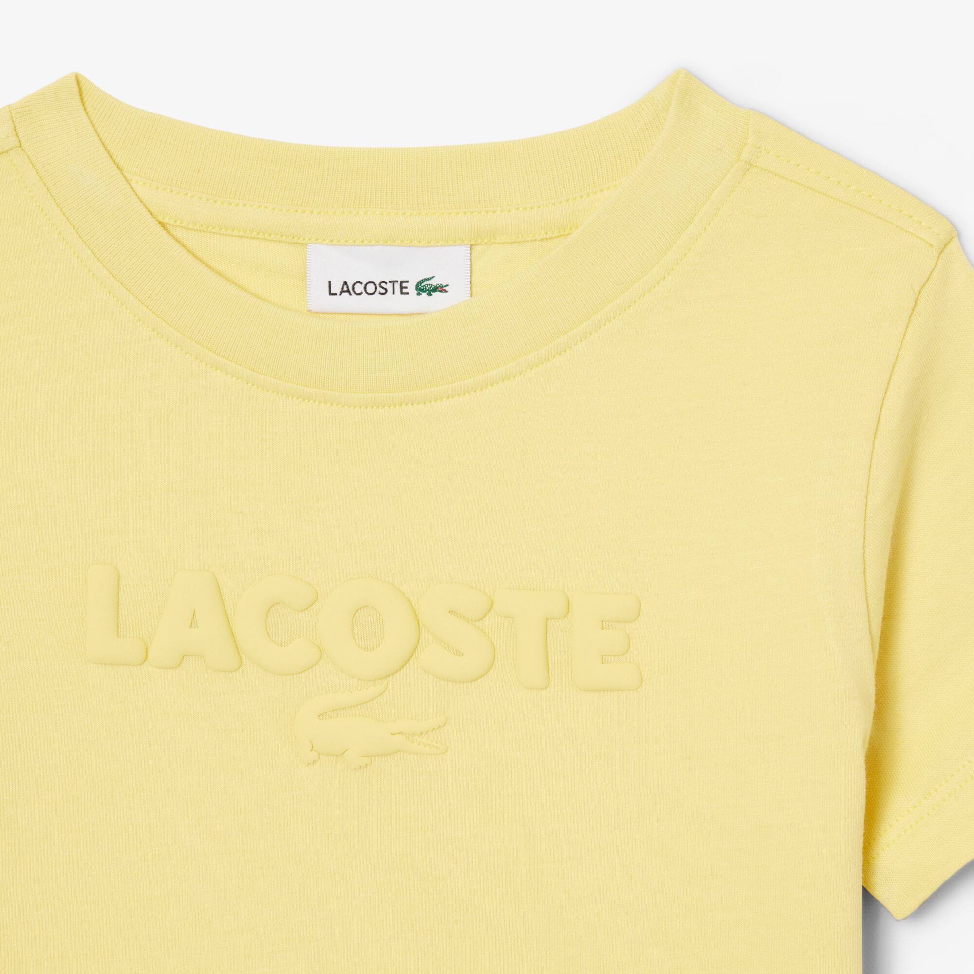 Thumbnail - Lacoste T-Shirt von Lacoste aus strukturierter Baumwolle - Gelb Size 5 - 5A
