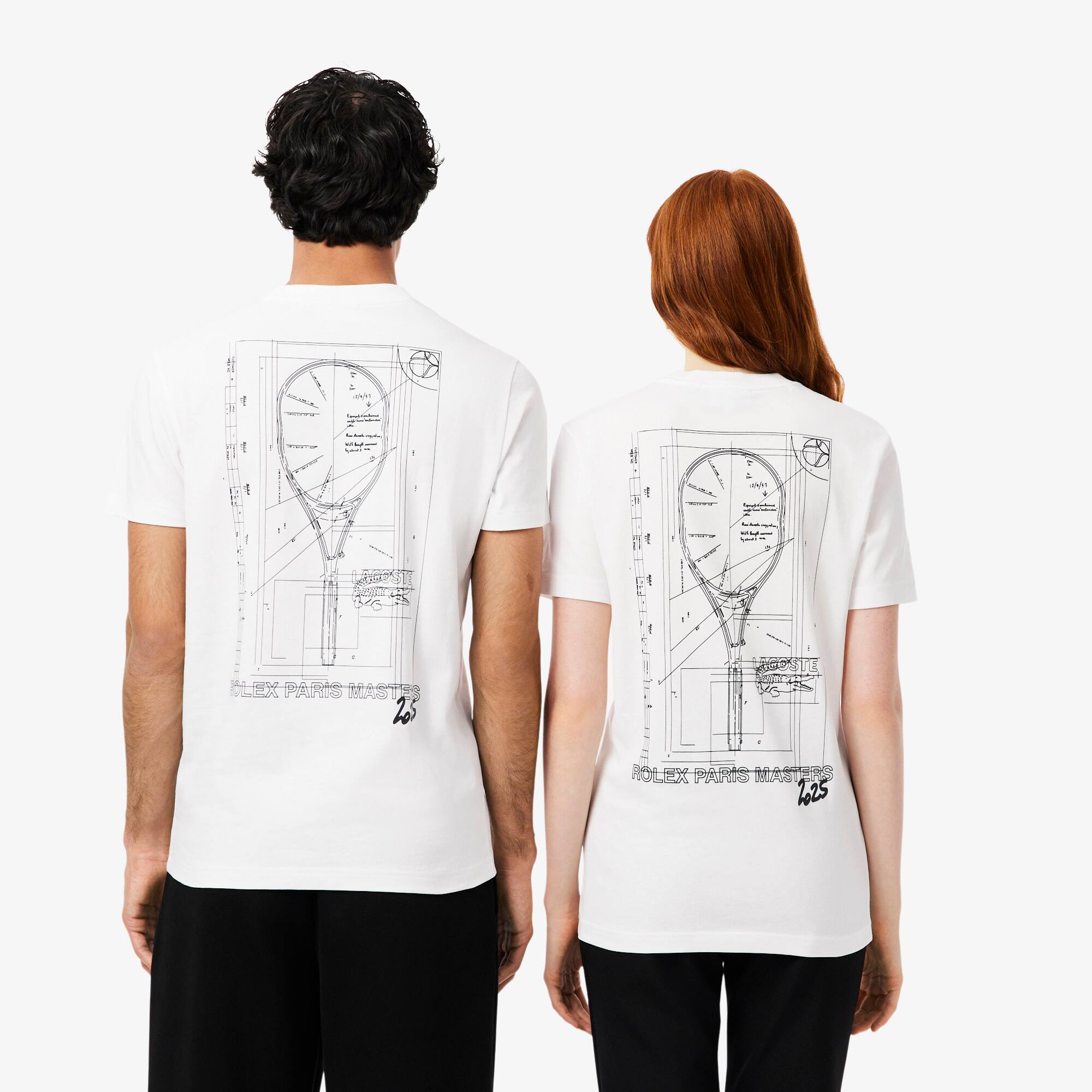 Thumbnail - Lacoste T-Shirt Rolex Paris Masters Edition mit Print - Weiß Size M