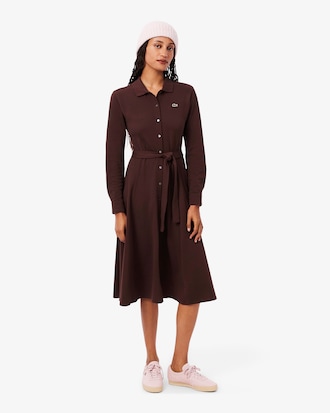 Polokleid aus Petit Piqu&eacute; mit G&uuml;rtel