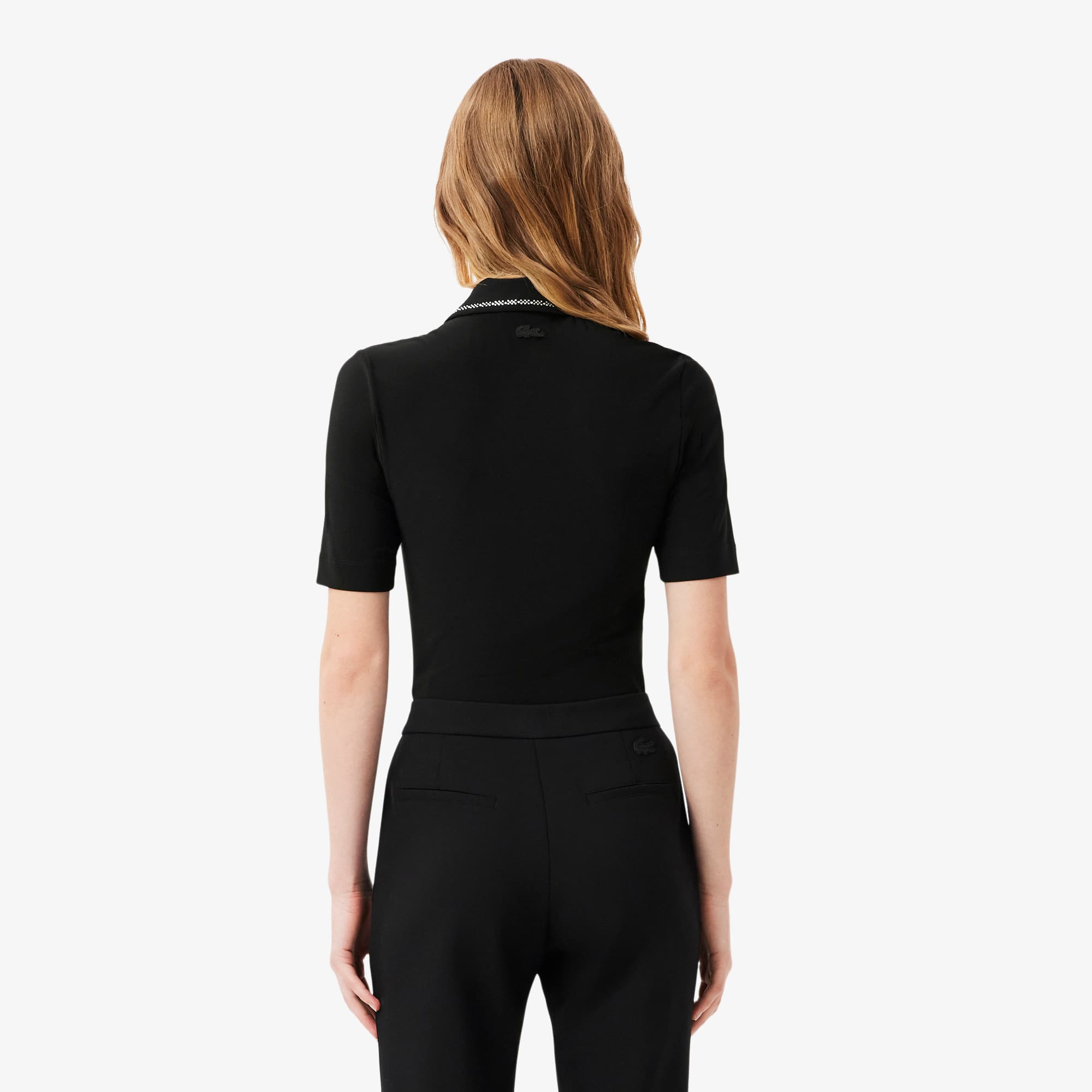 Thumbnail - Lacoste Slim Fit-Polohemd L.12.D mit Strassdetails - Schwarz Size 44