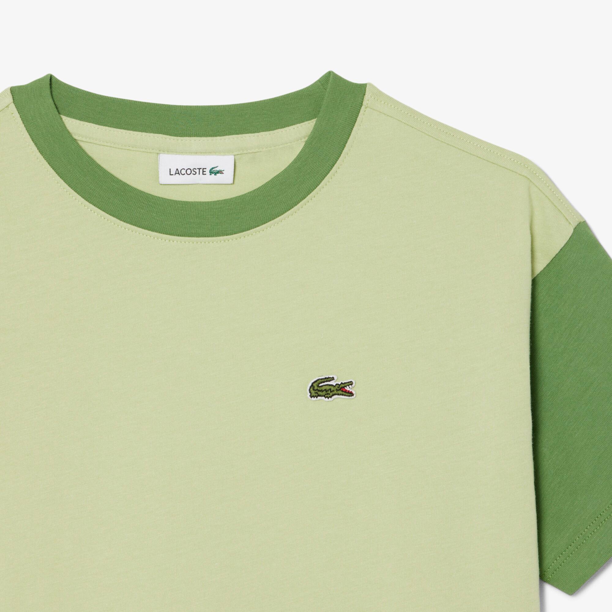 Thumbnail - Lacoste T-Shirt aus Baumwolle mit kontrastierender Einfassung - Grün Size 9 - 10A