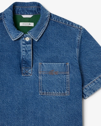 Oversized-Polohemd aus Denim