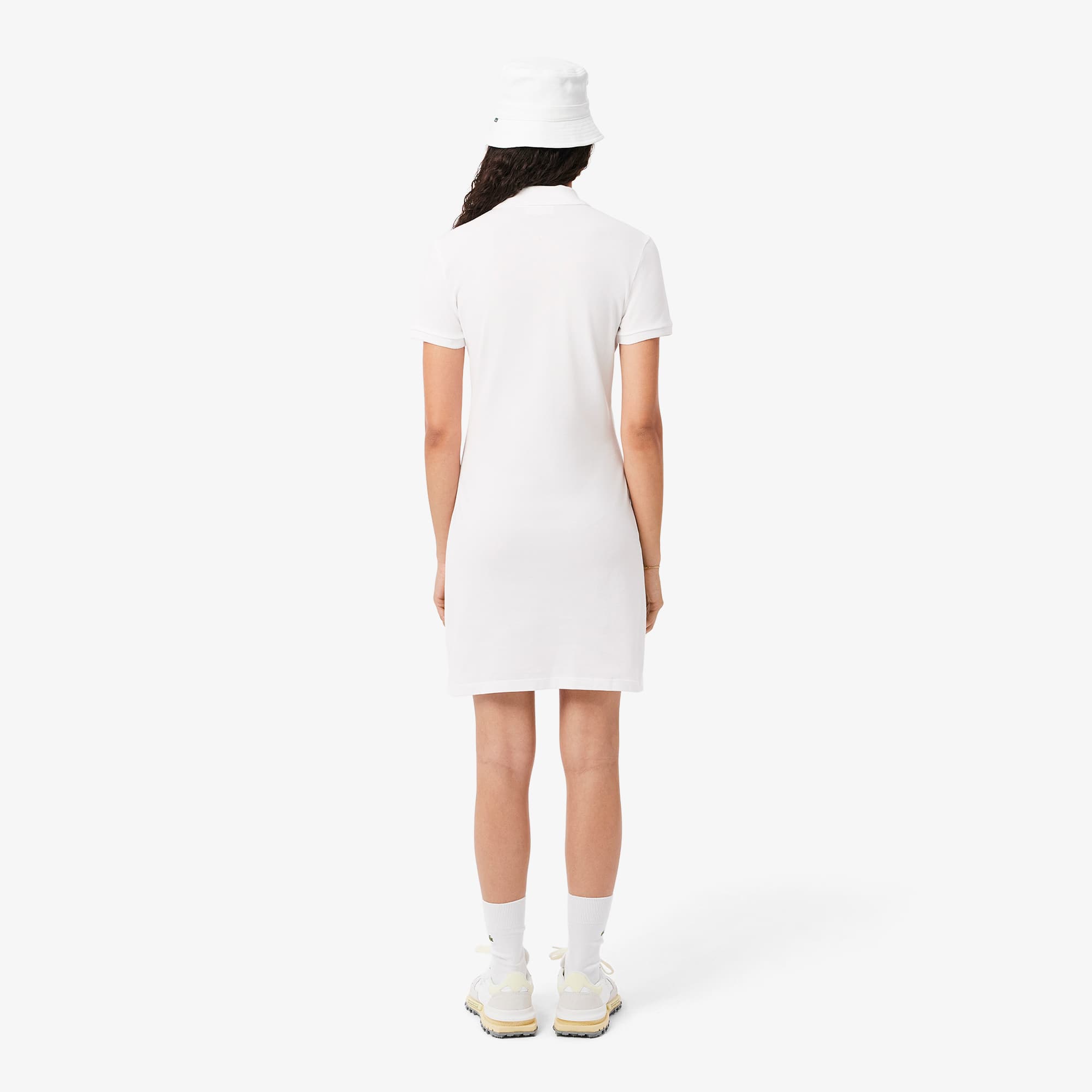 Thumbnail - Lacoste Slim Fit-Polokleid aus dehnbarem Mini Piqué - Weiß Size 32