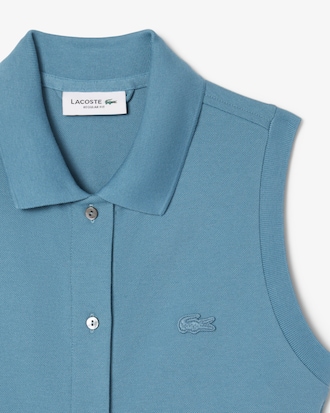 Polokleid aus dehnbarem Mini Piqué mit langen Ärmeln