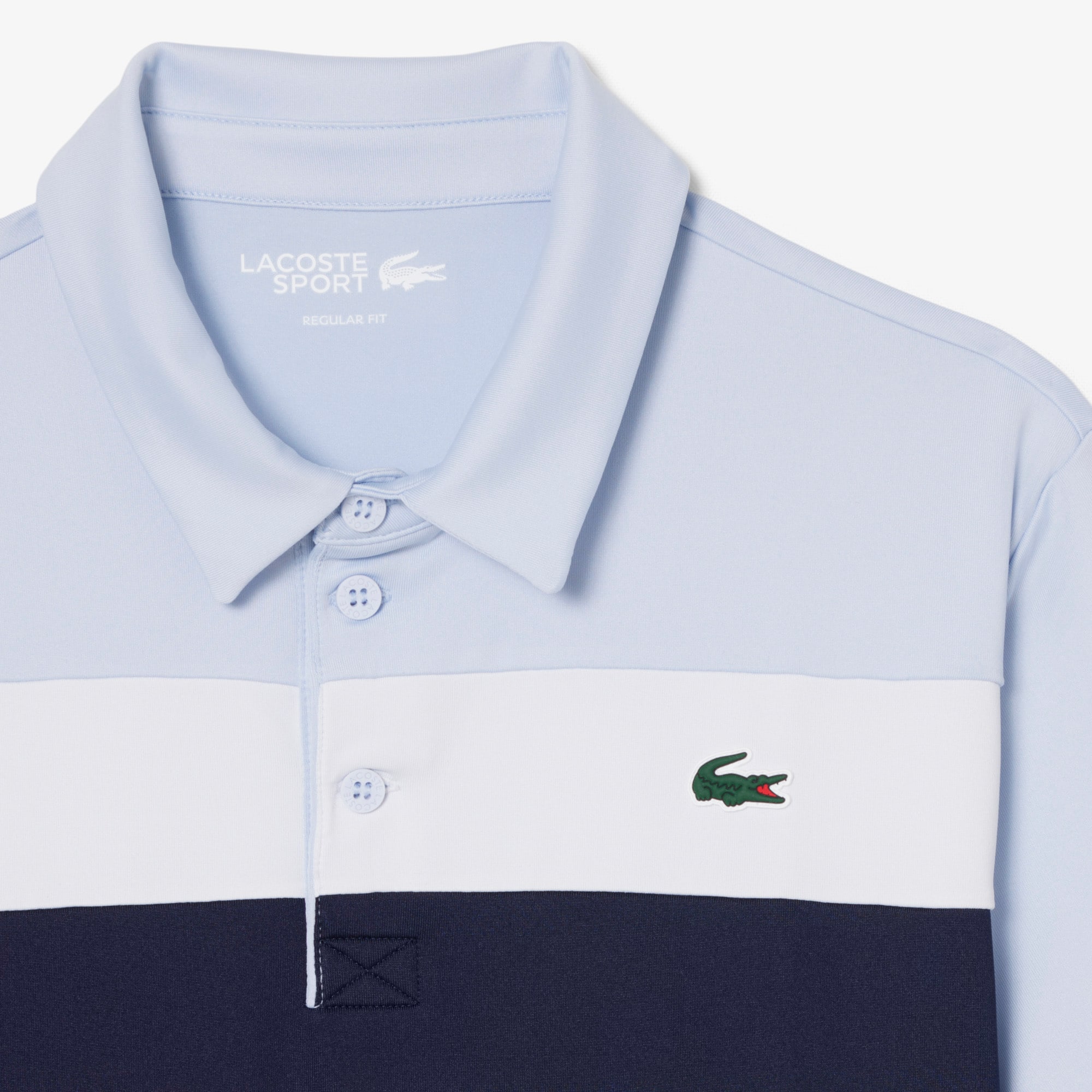 Thumbnail - Lacoste Golf-Polohemd aus Stretch mit Colorblock-Design und Ultra-Dry-Technologie - Bleu Clair / Bleu Marine / Blanc Siz...