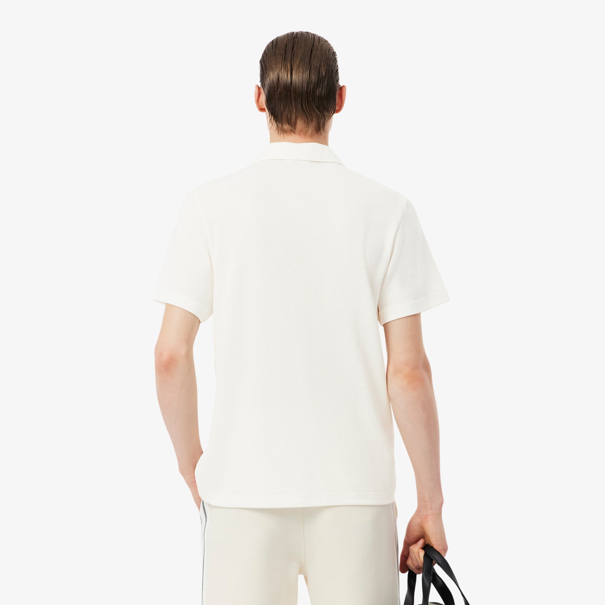 Thumbnail - Lacoste Classic Fit-Polohemd aus Baumwoll-Leinenmischung - Weiß Size M