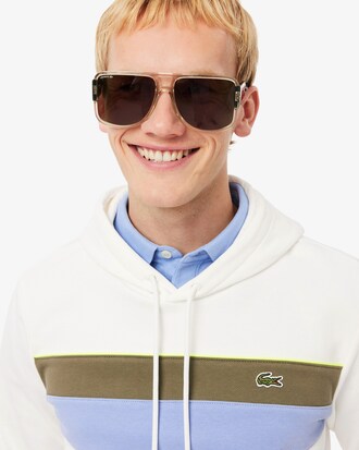 Hoodie aus Fleece mit Colorblock-Design