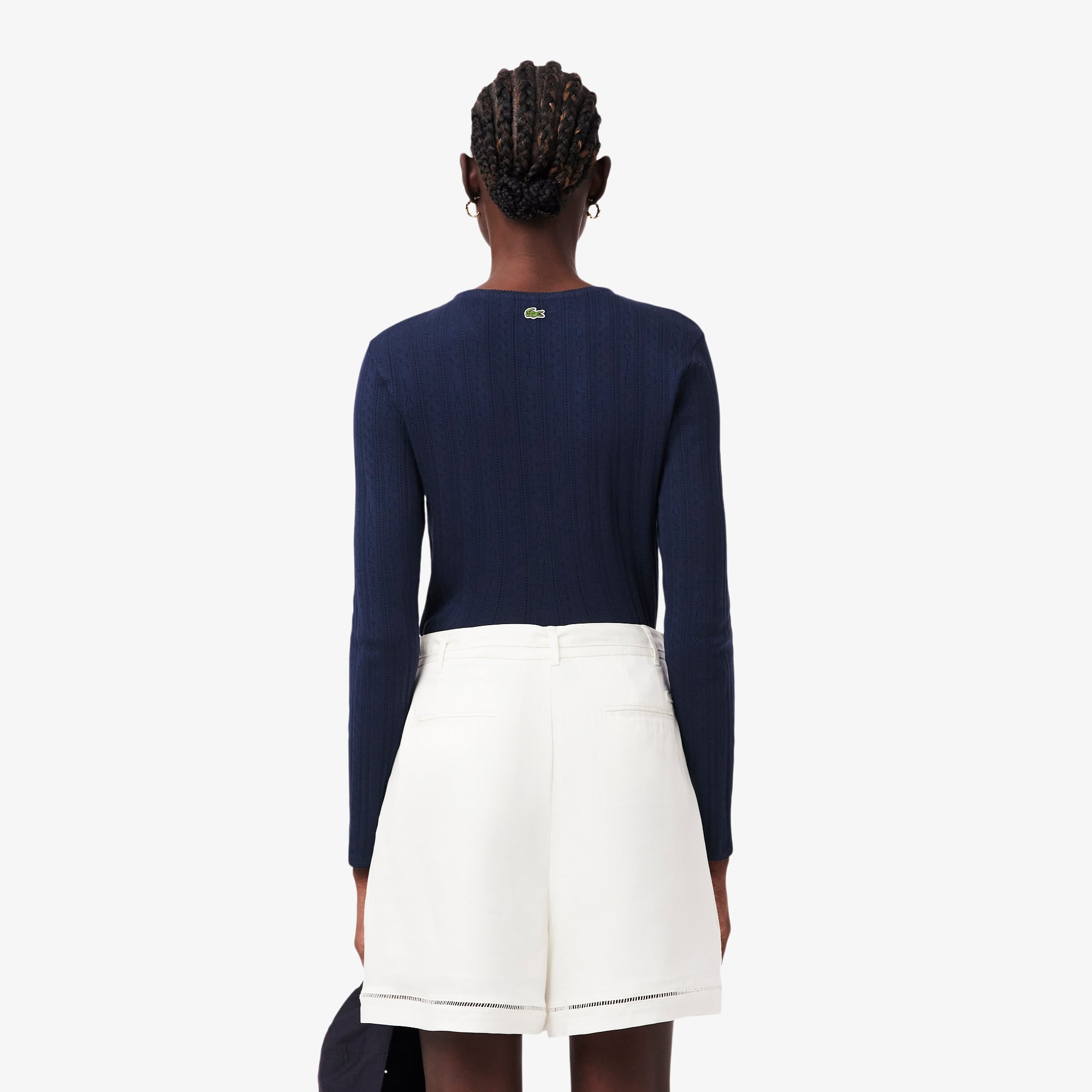 Thumbnail - Lacoste Slim Fit-Cardigan aus Pointelle - Navy Blau Size 36