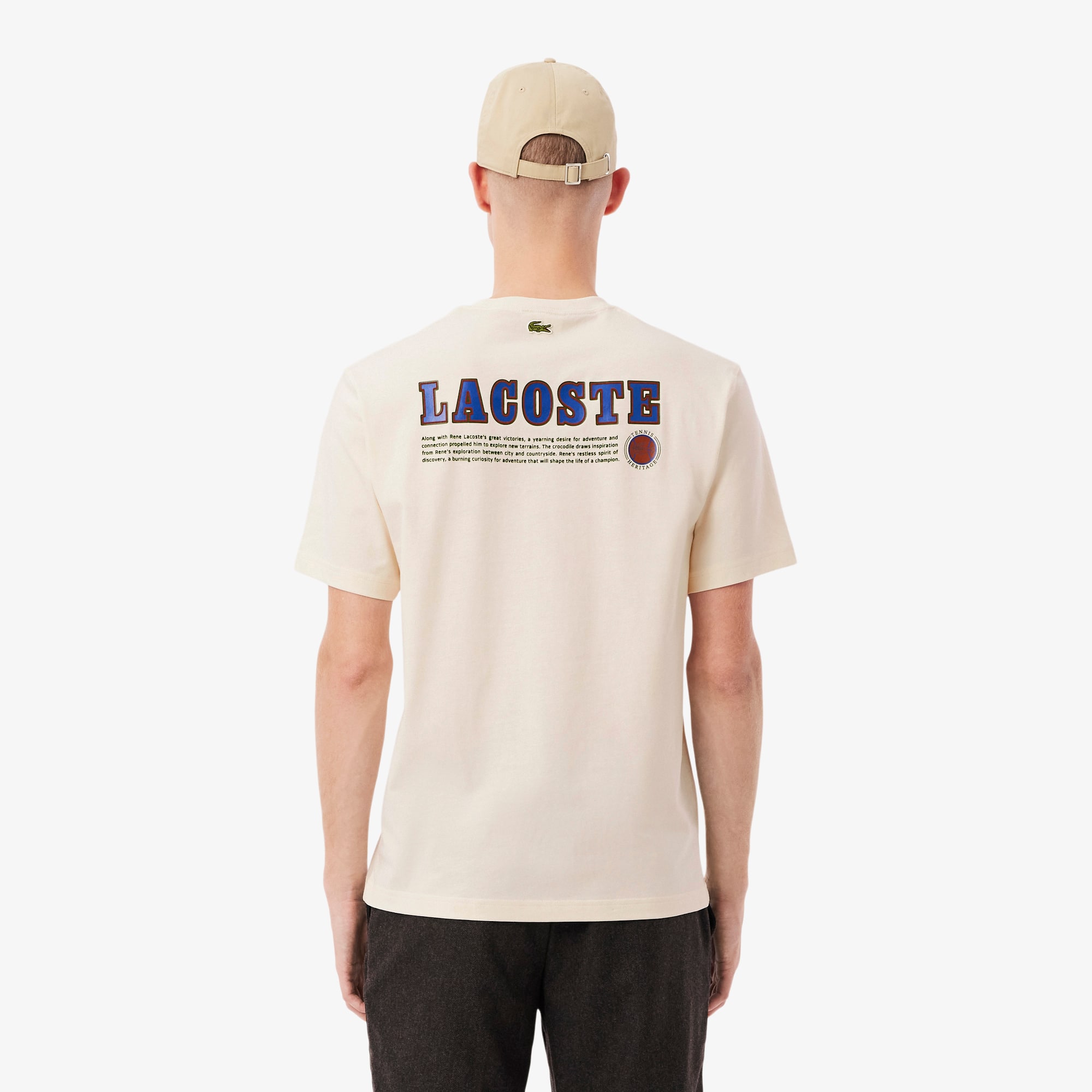 Thumbnail - Lacoste T-Shirt aus Jersey mit mehreren Prints - Creme Size XS