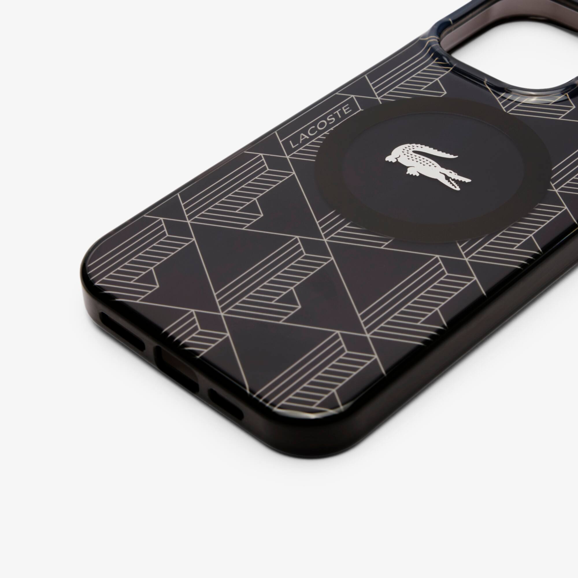 Thumbnail - Lacoste Hülle mit Monogramm für iPhOne 16 Pro Max - MONOGRAM NOIR GRIS Size One Size