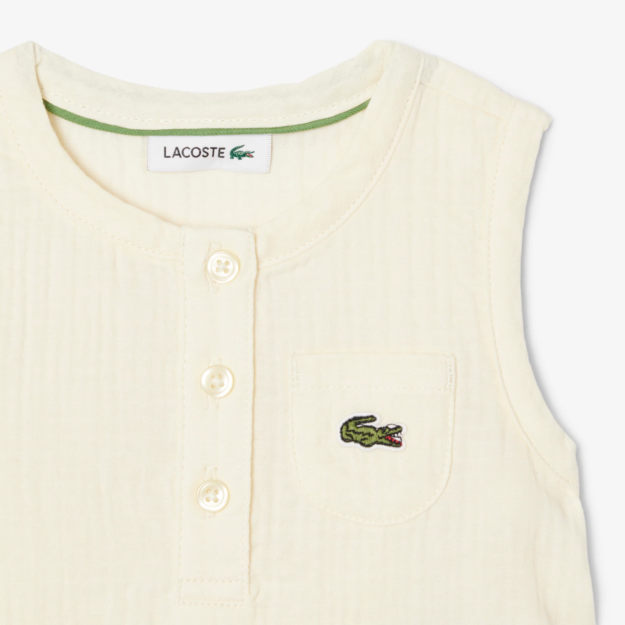 Thumbnail - Lacoste Baby-Set aus Baumwolle, ohne Ärmel - Lemon Beige Size 7 - 24M