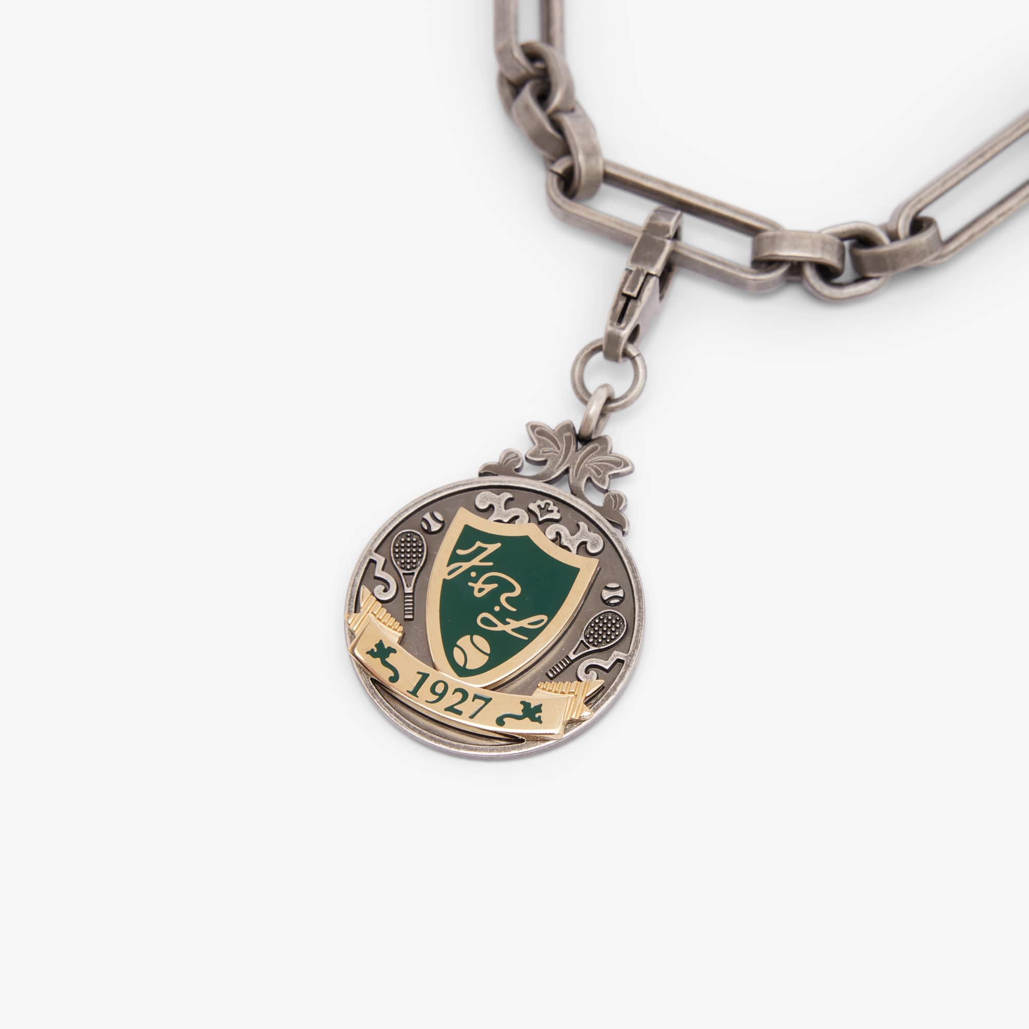 Thumbnail - Lacoste Medaillen-Charm-Armband Runway - SILVER GOLD AND GREEN Size M