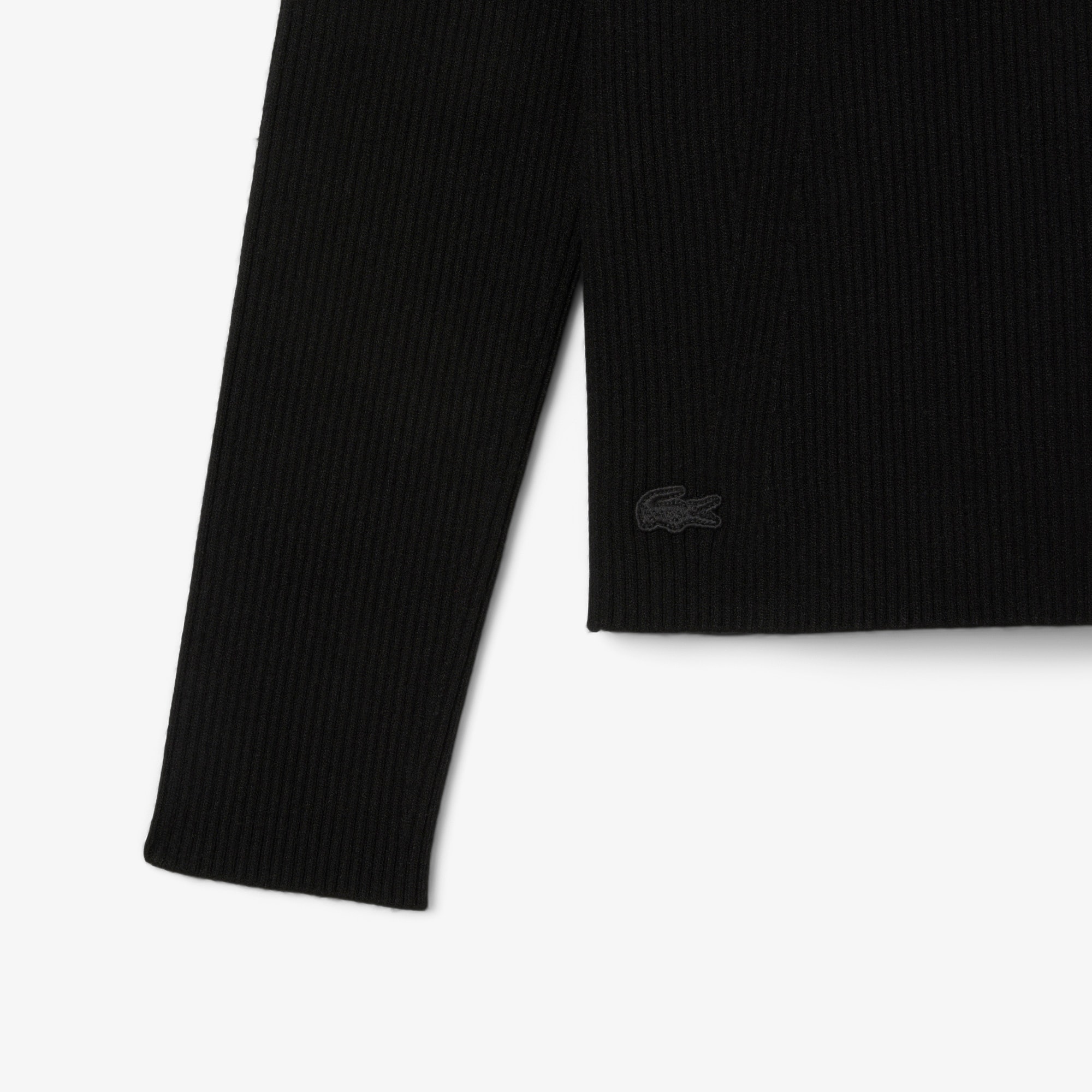 Thumbnail - Lacoste Pullover aus 3D-Rippstrick mit hohem Kragen - Schwarz Size 46