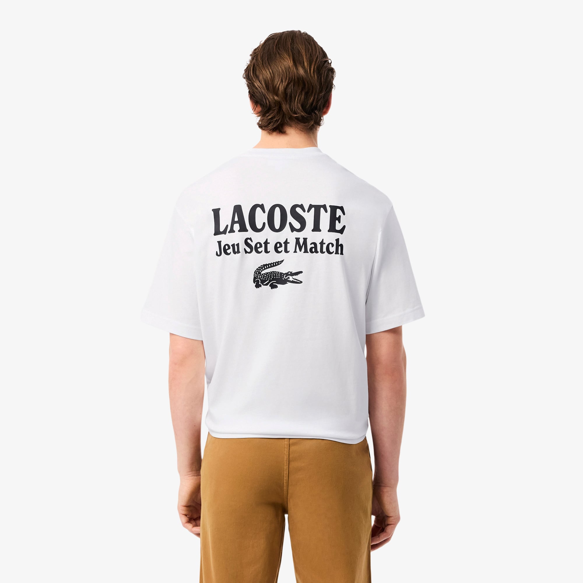 Thumbnail - Lacoste Loose Fit-T-Shirt aus schwerem Jersey mit Print - Weiß Size XS