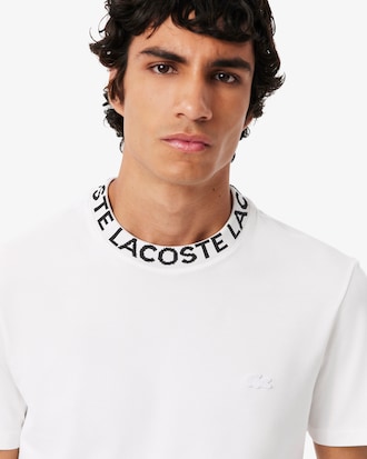 T-Shirt aus Piqu&eacute; mit Jacquard-Branding