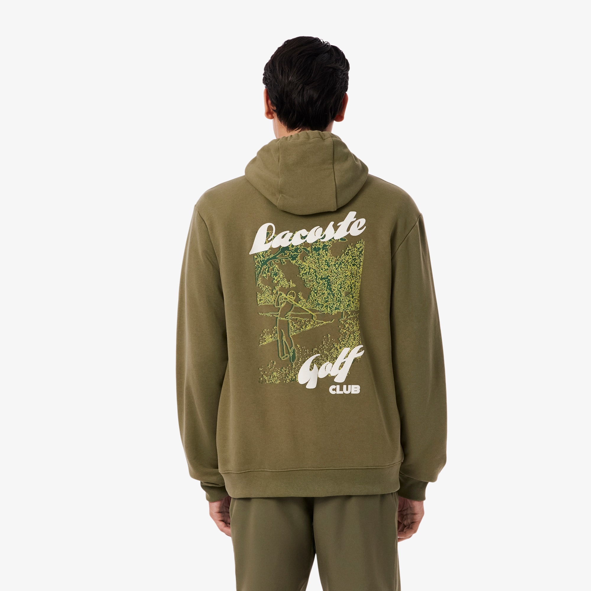 Thumbnail - Lacoste Golf-Hoodie aus Fleece mit Print - Khaki Grün Size S