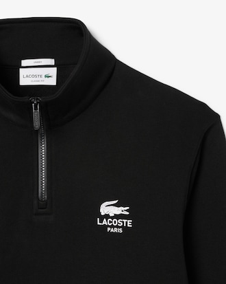 Sweatshirt mit Reißverschluss, hohem Kragen und Print