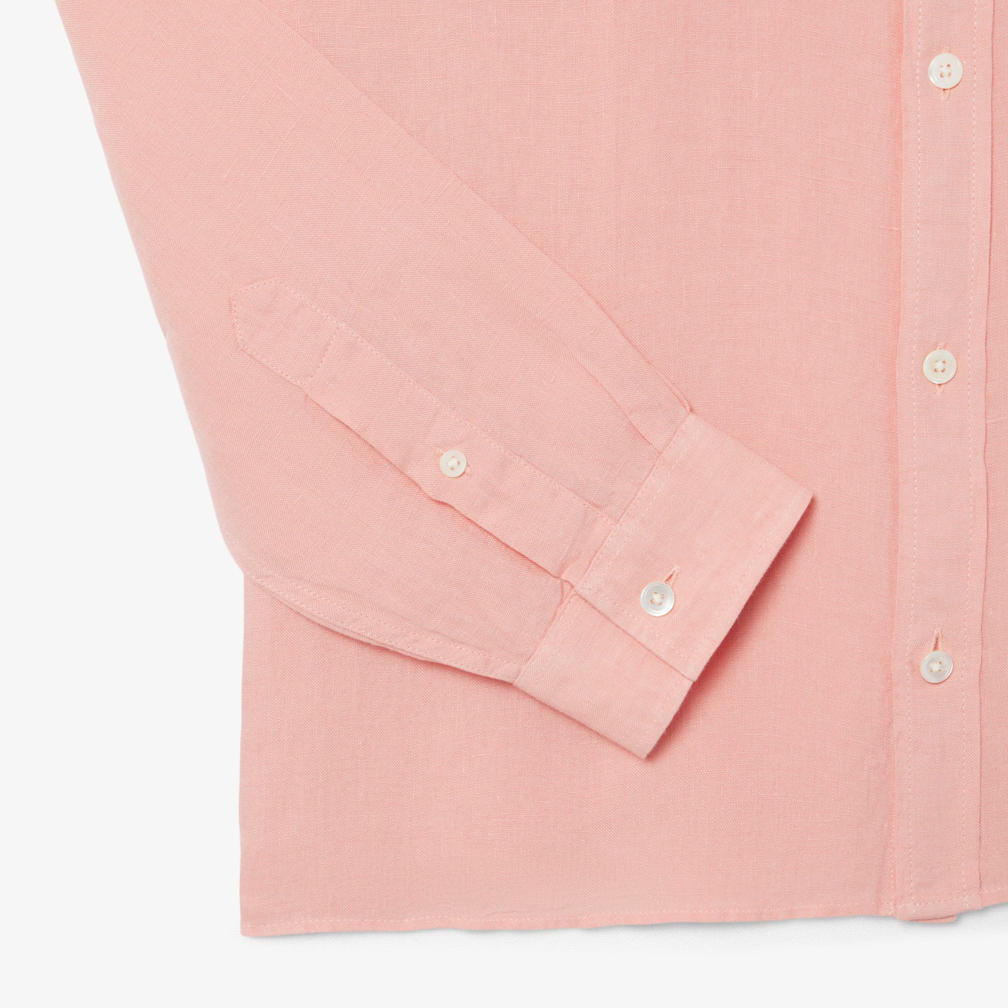 Thumbnail - Lacoste Regular Fit-Leinenhemd - Rose Size 38