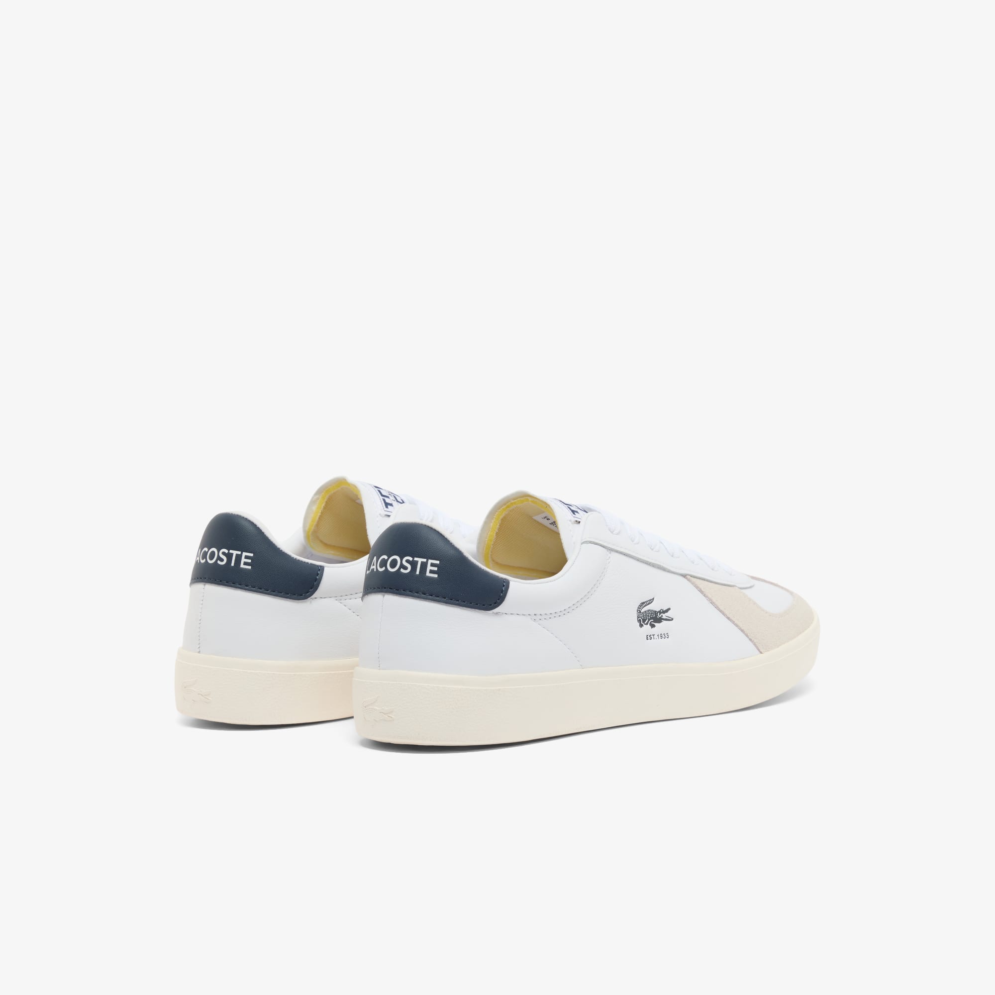 Thumbnail - Lacoste Herren-Sneakers Baseshot Pro aus Leder - WHITE / NAVY Size 46.5