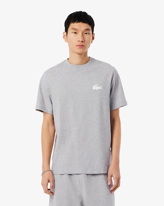 Loungewear-T-Shirt aus Baumwolle mit Krokodil-Druck