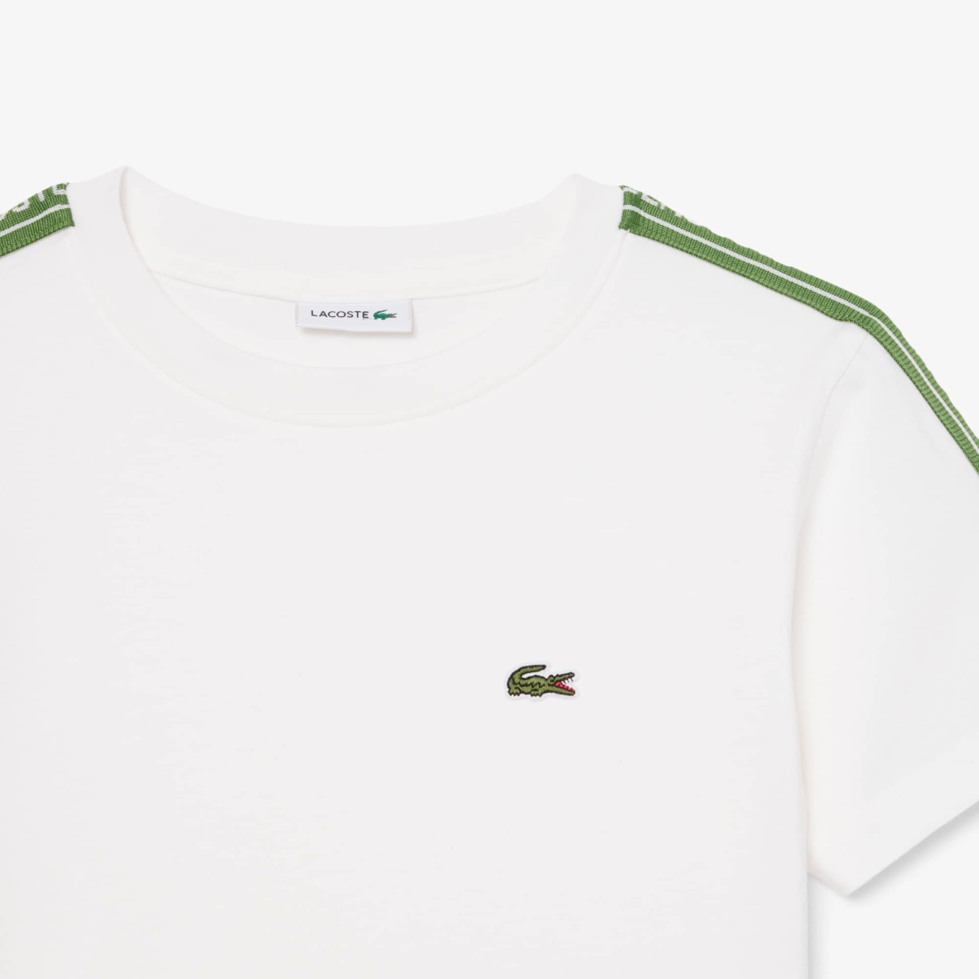 Thumbnail - Lacoste T-Shirt aus gestreifter Baumwolle mit Logo - Weiß Size 12 - 16A